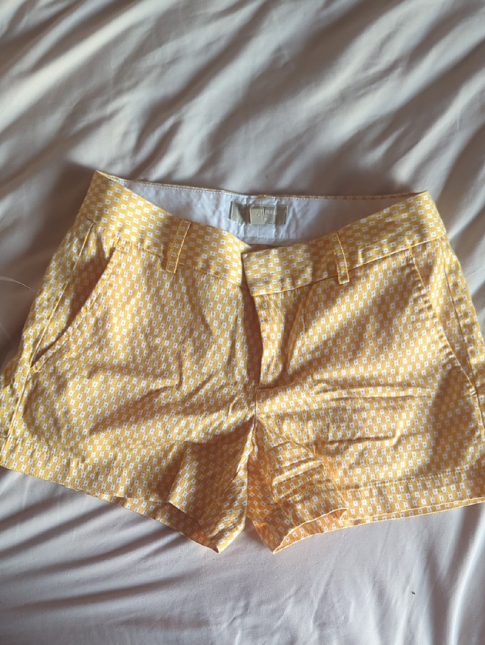Banana Republic Yellow Patterned Bermuda Shorts
